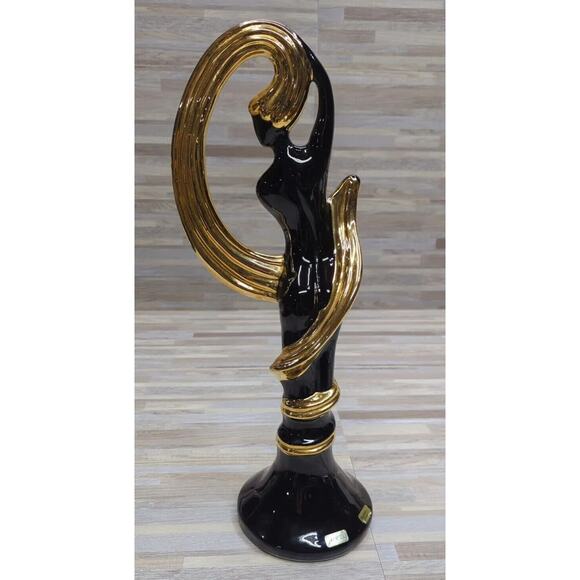 MCM Vintage Vanguard Studios Dancing Model Statue w/22 Karat Gold, Ceramic RARE - Picture 3 of 8